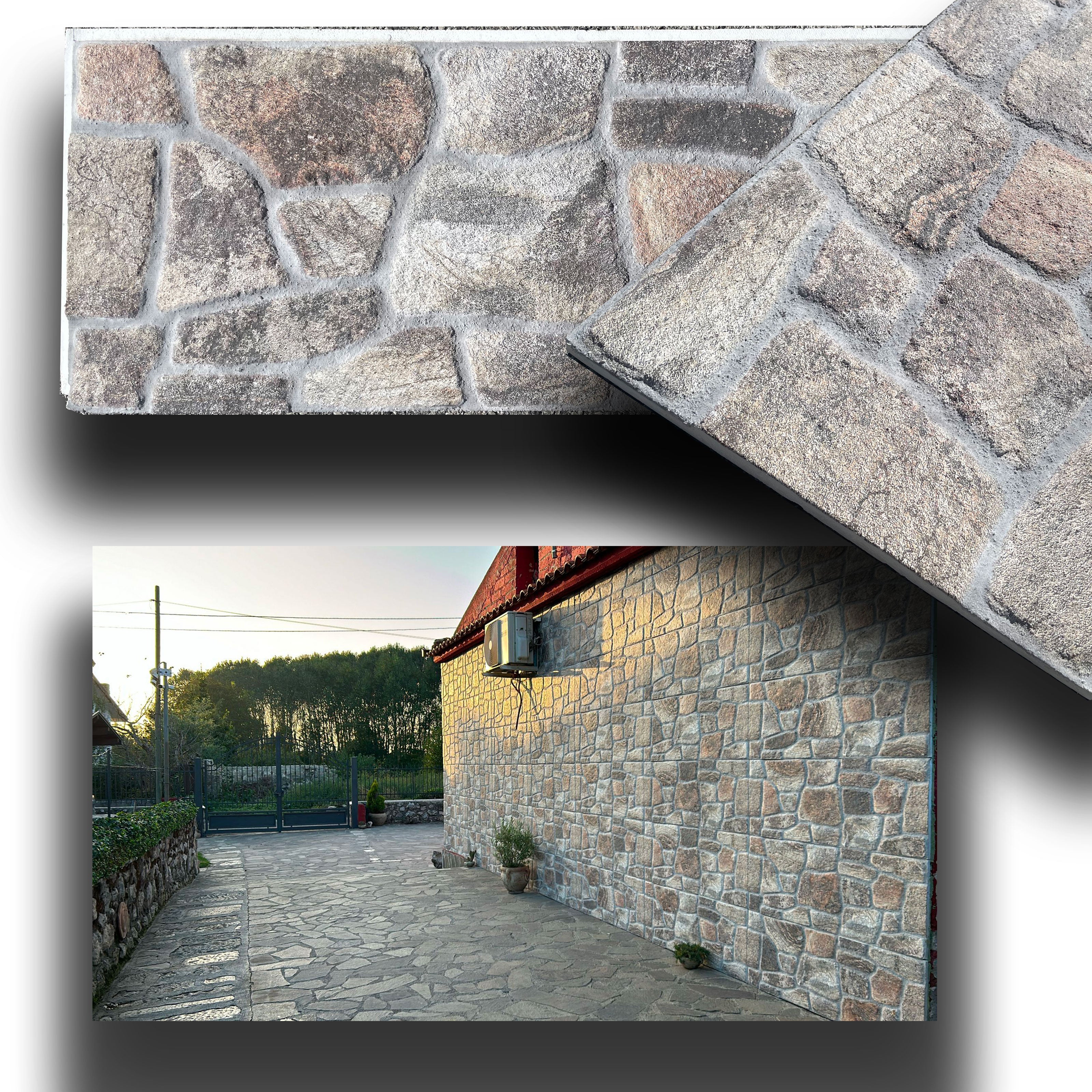 Pannello Isolante STYROFOAM Con Effetto Pietra - 120x50x4cm, Per Interni Ed Esterni, Grigio - Foto 2