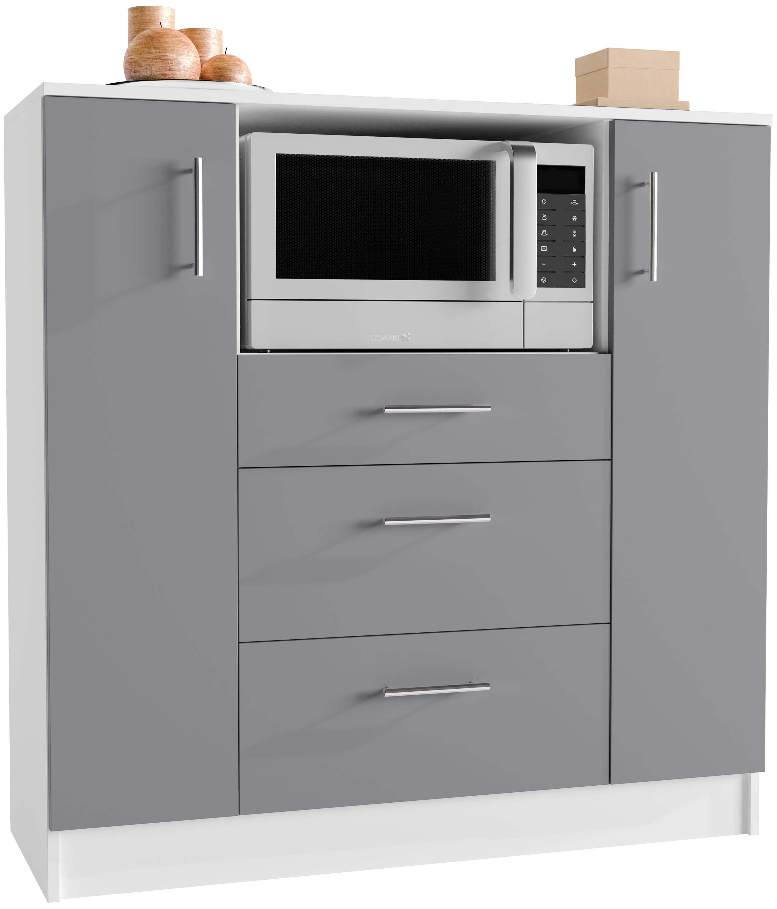 VCM Meble kuchenne niższa szafka Esilo Biały / Antracyt H. 110 x B. 109 x T. 40 cm