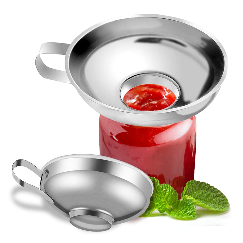 Molto popolare 2 dimensioni in acciaio inossidabile bocca larga imbuto per insalata medicazione imbuto liquido tramoggia filtro utensili da cucina gadget  15
