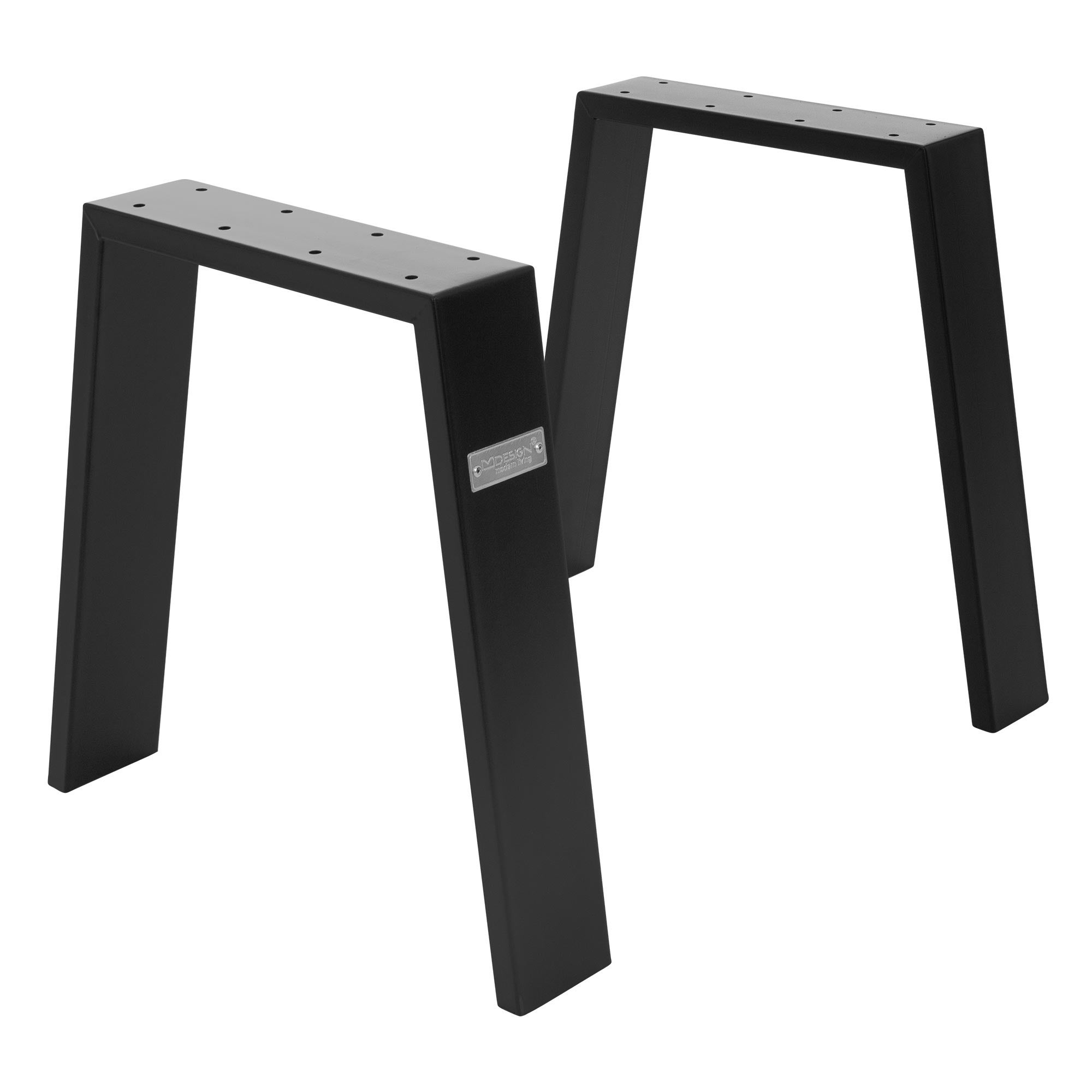 ML-Design zestaw 2 nóg stolowych loft 44x42 cm metalowe czarny U-kształtne profil 8x2 cm metalowy stelaż wzornictwo przemysłowe podstawa mebli