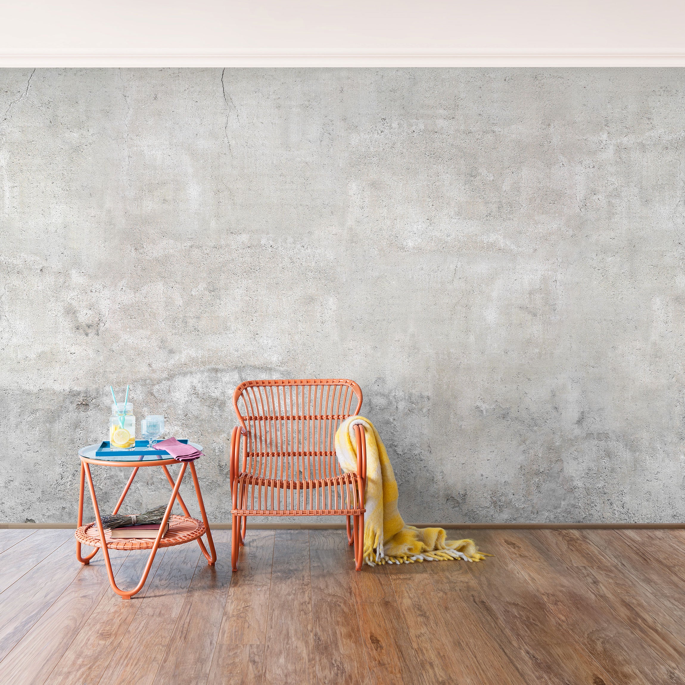 Carta da parati fotomurale shabby pietra effetto cemento industrial 103 - soggiorno cucina ingresso - tnt 288 x 190 cm Smart - 3