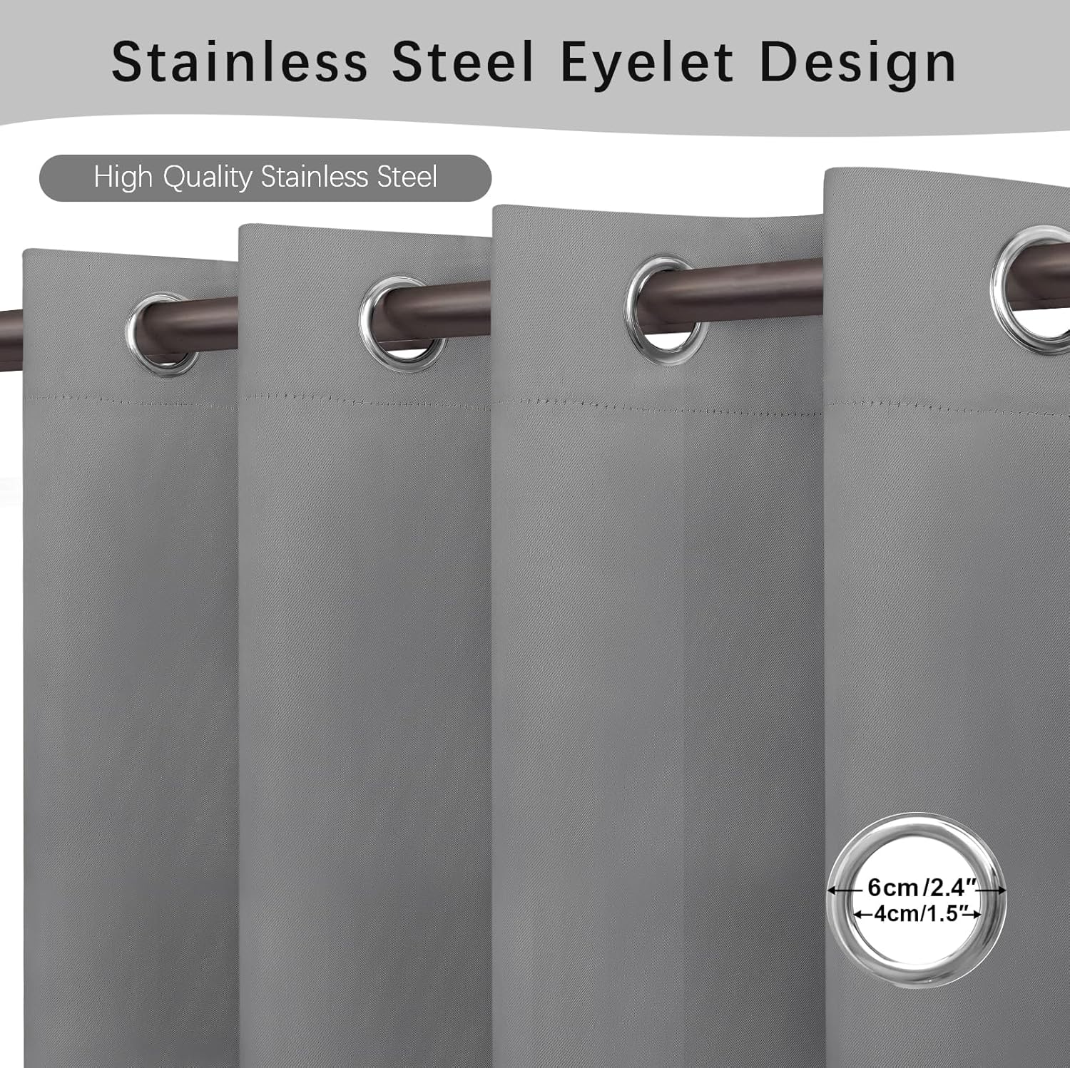 Tende Oscuranti Per Esterno 2 Pezzi - Impermeabili Per Gazebo E Balcone, Grigio 132x274 Cm - Foto 2