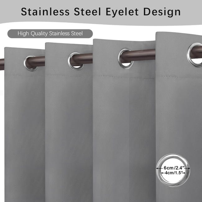 Tende Oscuranti Per Esterno 2 Pezzi - Impermeabili Per Gazebo E Balcone, Grigio 132x274 Cm - Foto 2