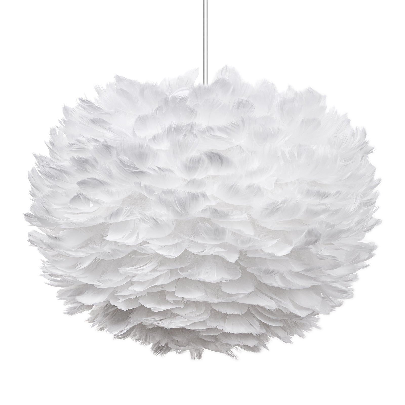 Luminaire suspendu Globe Blanc Plume Chandelier E27 pour Chambre d'enfant Salon D50 cm x H38 cm - 2