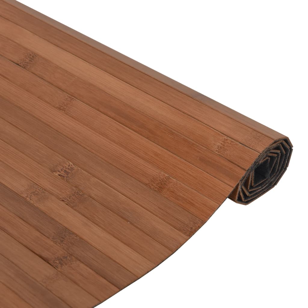 Tapis rectangulaire marron 100x300 bambou - 4