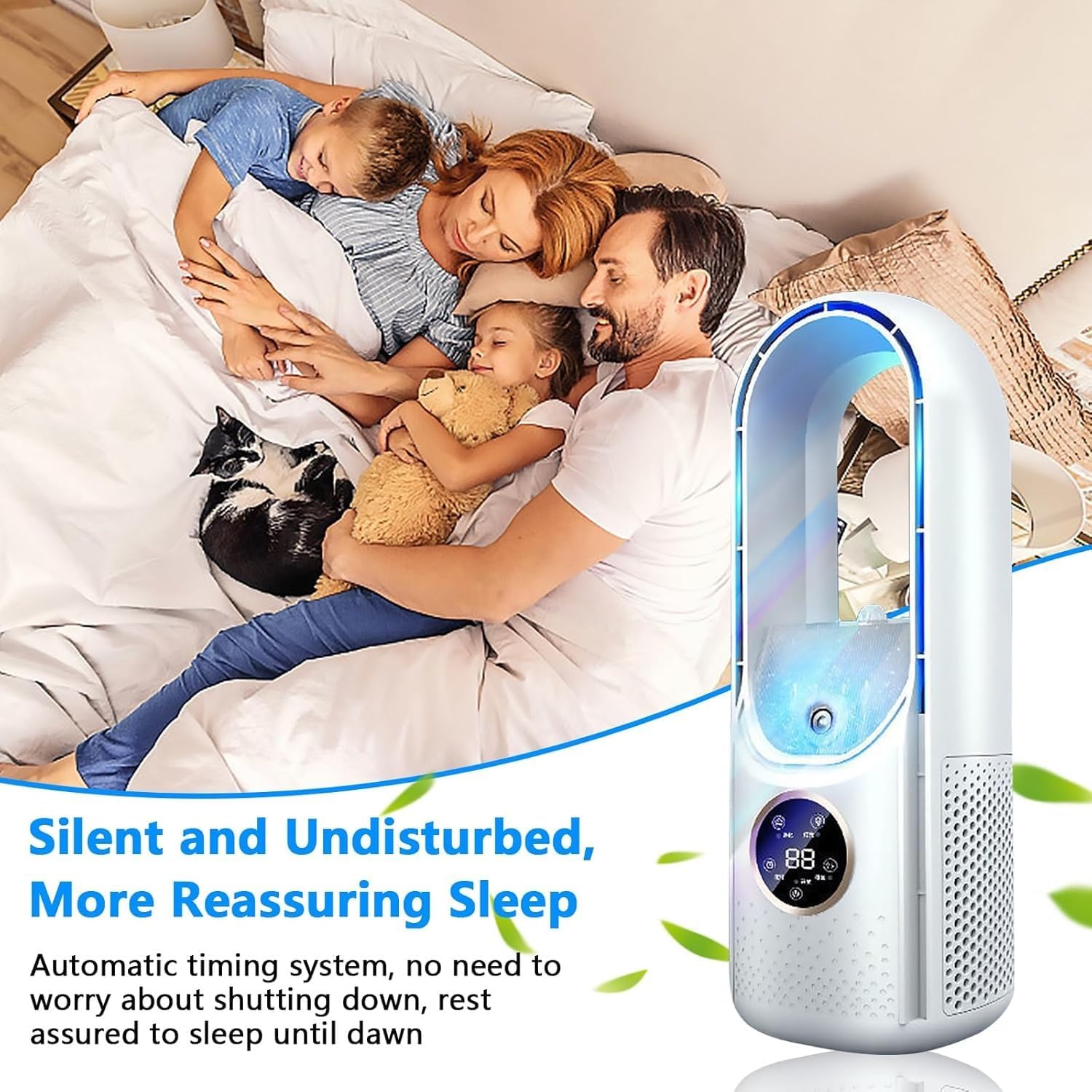 Climatiseur de chambre à coucher, climatiseur de camping, refroidissement/humidification de l'air, trois modes, 6 vitesses de vent, blanc - 6