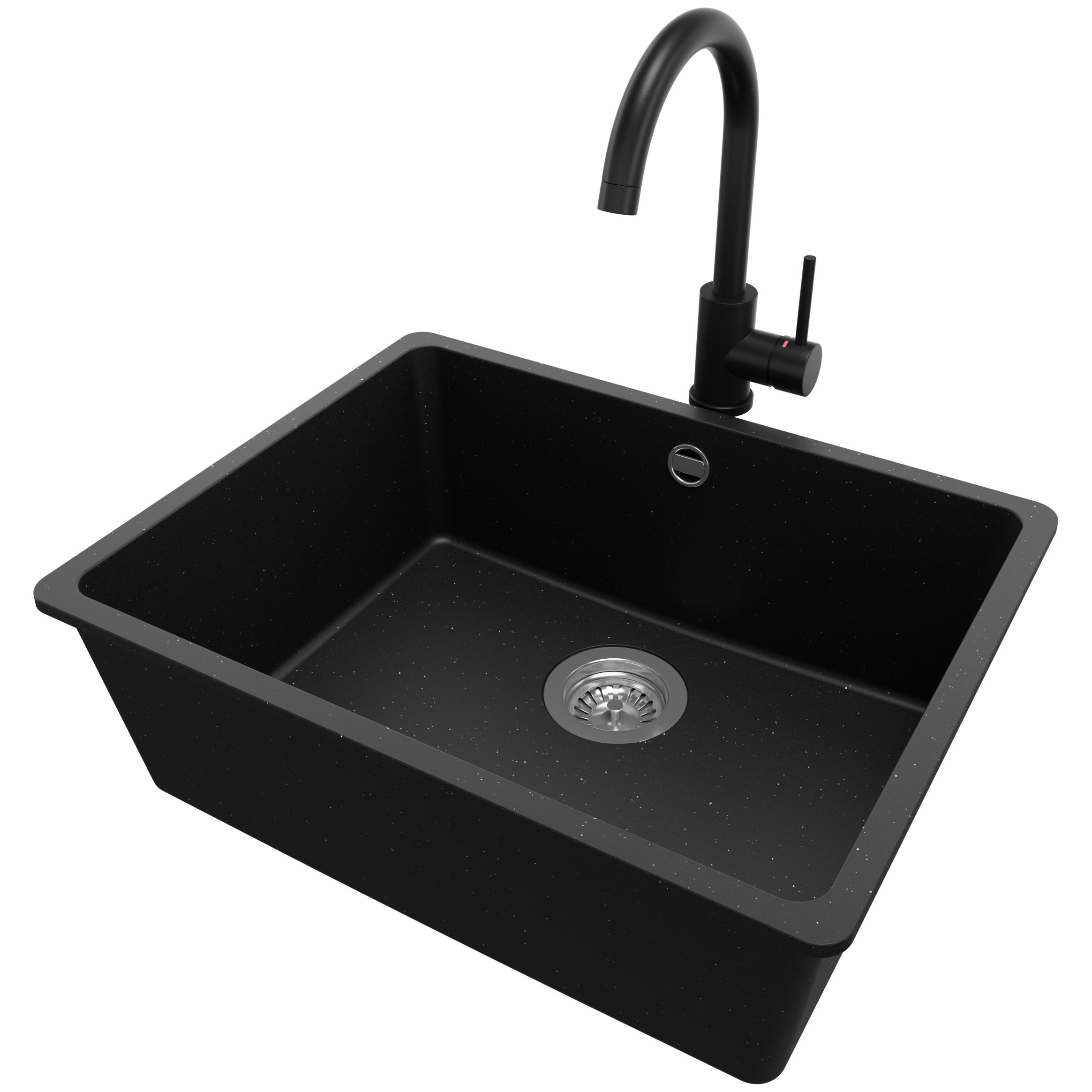 Fregadero Cocina Senos Fregadero Bajo Encimera Todo Negro