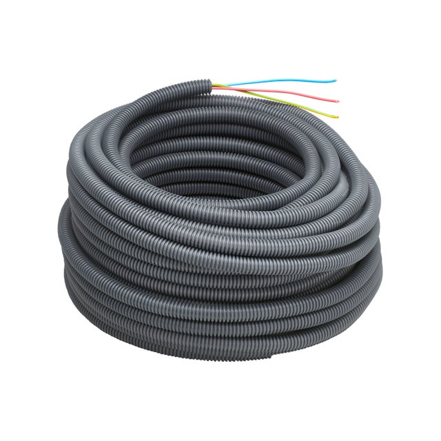 DEBFLEX - COURONNE DE GAINE PRÉ FILÉE 3X1.5 MM² Ø16 25M GRIS
