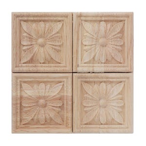 16 Pezzi nel Legno Intagliato Applique Onlay Intaglio un Scacchi Non Vernic8338