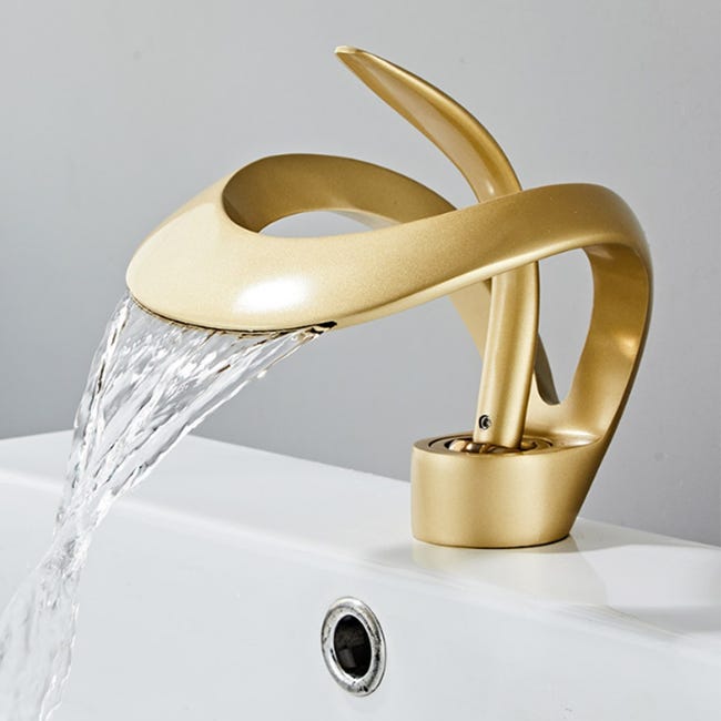 Grifo de baño moderno de alta gama con cascada y mezclador