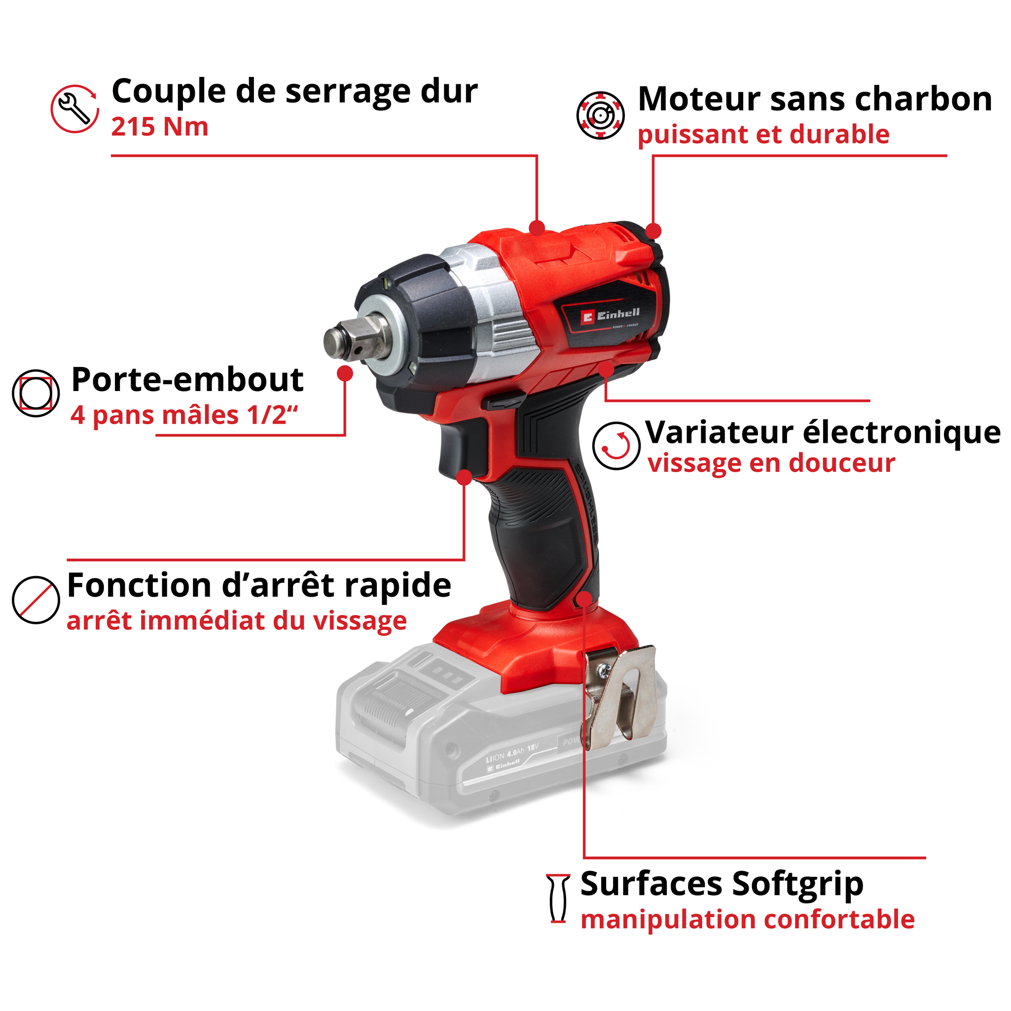Chave de parafuso de parafuso sem fio profissional 18 Li BL-SOLO | Sem bateria sem carregador - 2