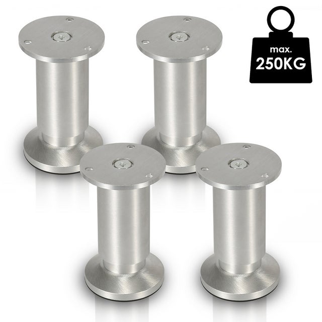 4 Piedini Regolabili Per Mobili M8x50mm - Altezza 35-75mm, Base Larga 40mm - Foto 5