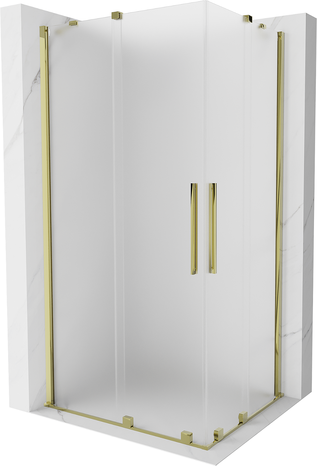 Mexen Velar Duo kabina prysznicowa rozsuwana 90 x 80 cm, szron, złota - 871-090-080-32-50