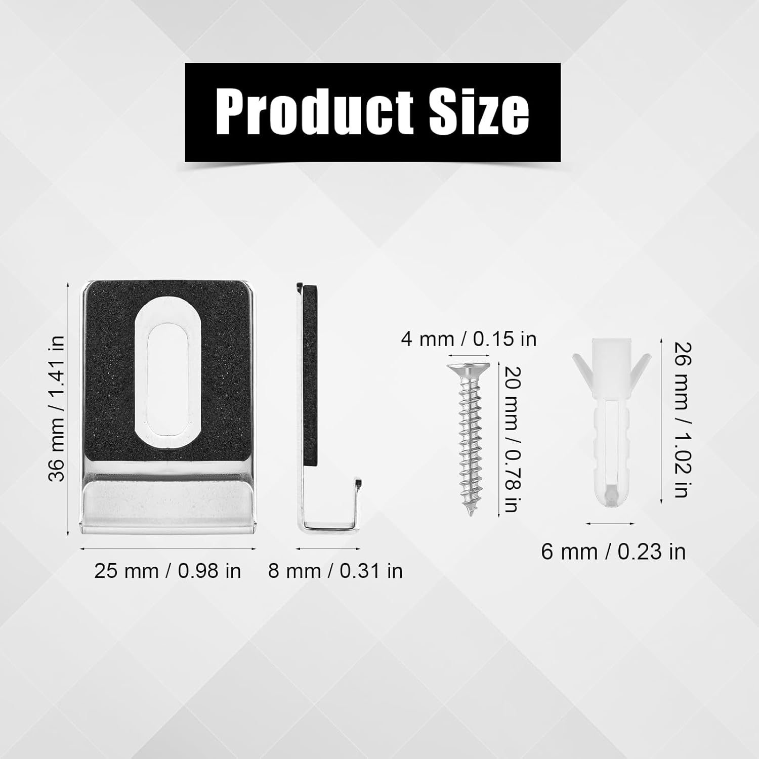 Attache Cadre Mural Kit De 10 Supports De Miroir En Mu00e9tal, Clips De Miroir Avec Vis Tampons En Caoutchouc Clips De Miroir Robustes Cintre De Miroir Pour Montage Mural Carrelage Panneau D'Affichage