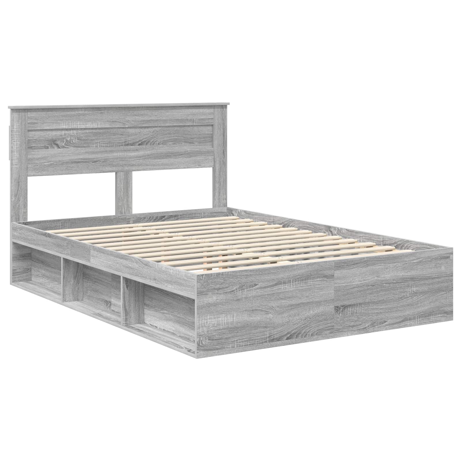 Cadre de lit Gris 160 x 200 cm Bois de pin massif - 4