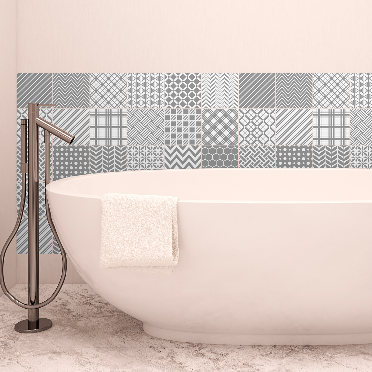 30 vinilo baldosas escandinavo goteborg - adhesivo de pared - revestimiento sticker mural decorativo - 30stickers10x10cm