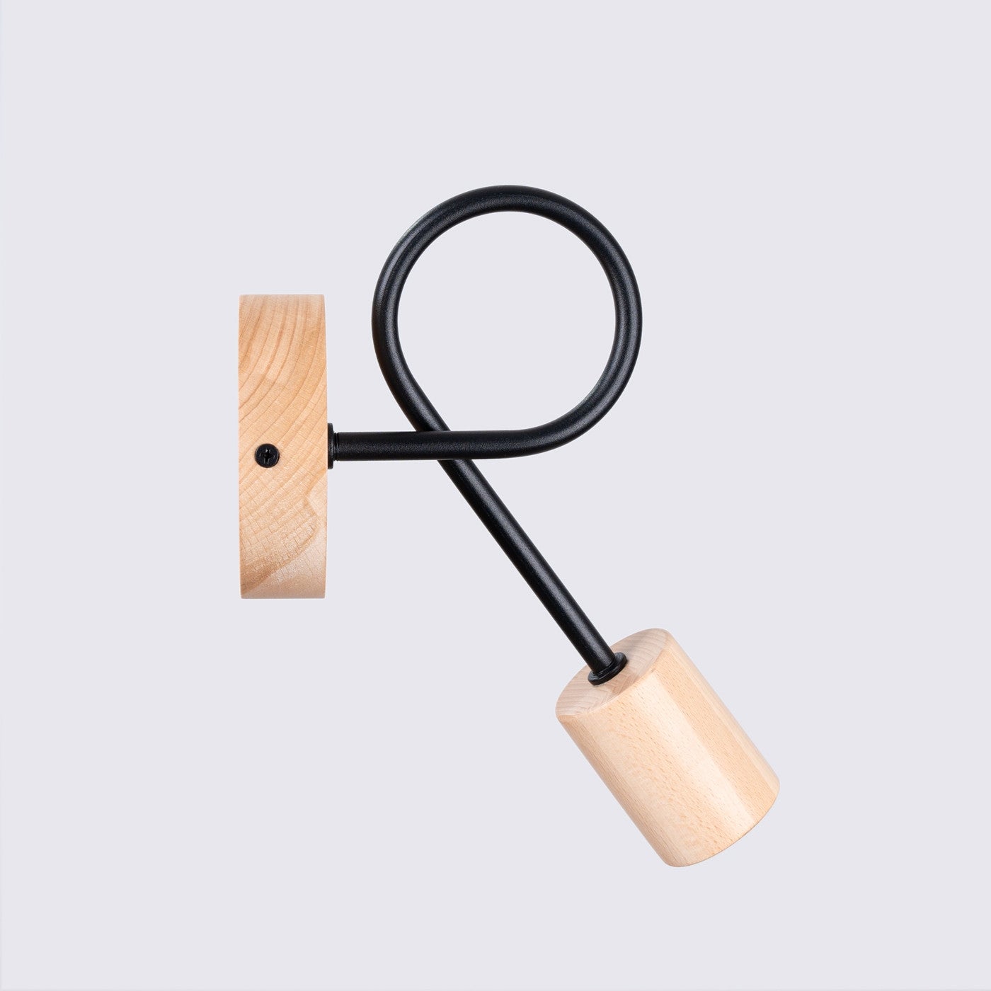 Applique Acier Noir/Bois Naturel E27 1 Ember - 6