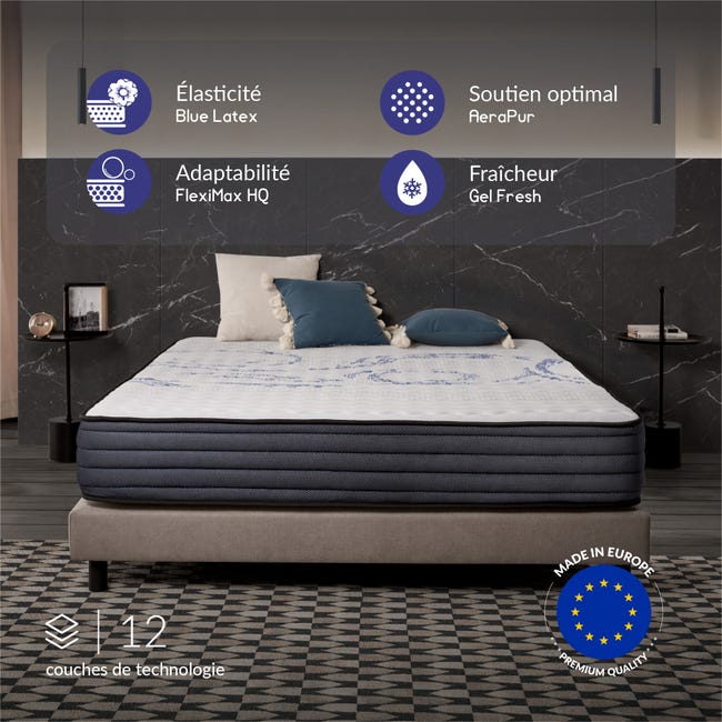 Colchón Perfectsleep 135x200 cm - Espuma viscoelástica HR - Blue Latex ...