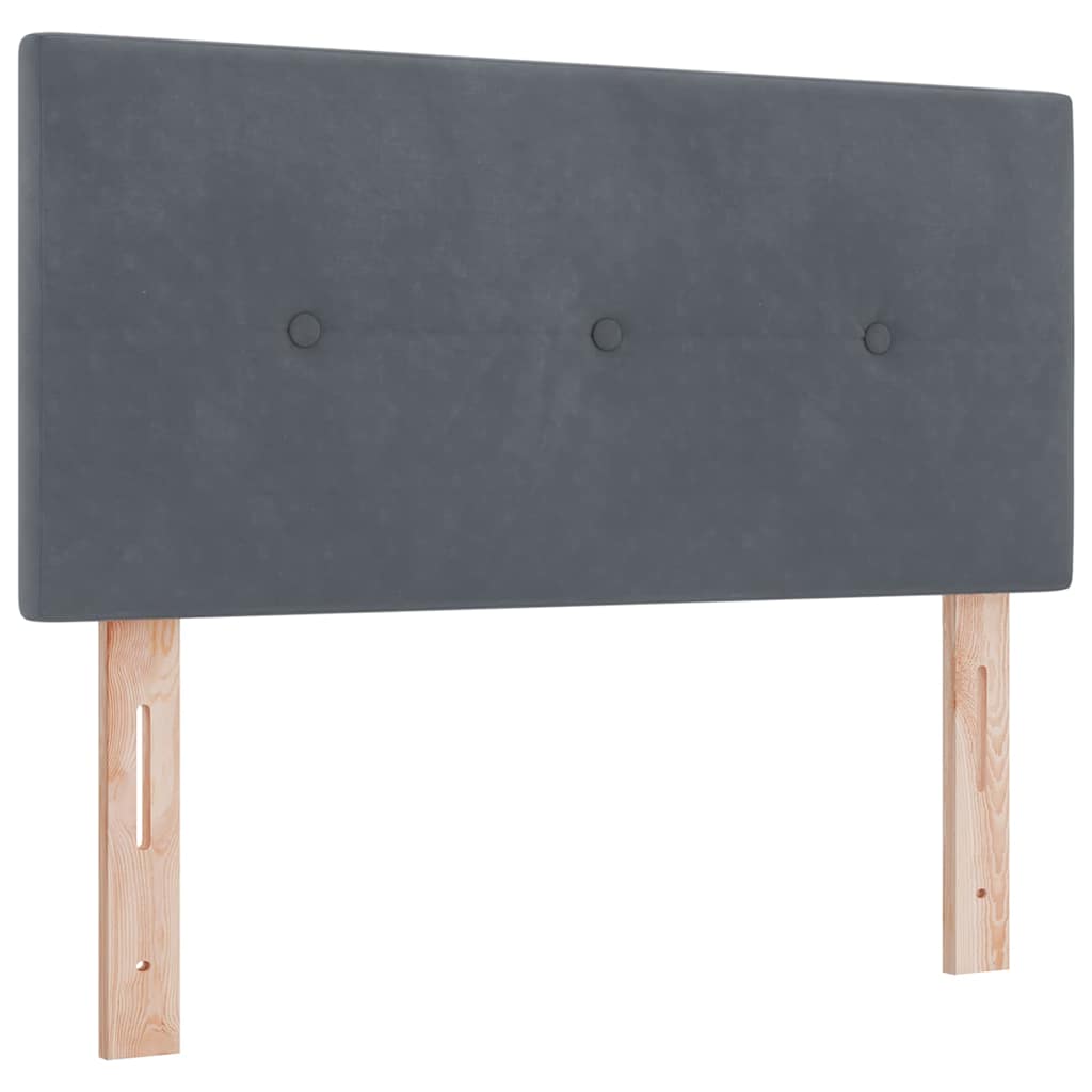 Cadre de lit avec matelas Gris foncé 90 x 200 cm Velours - 7