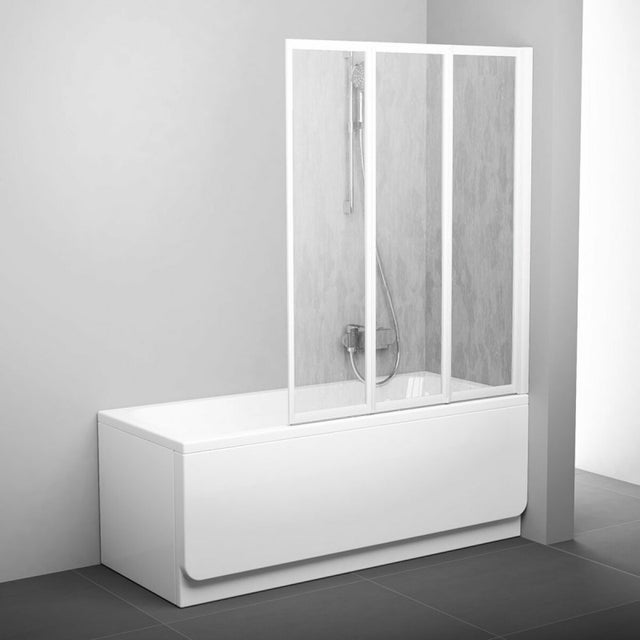 Pare-baignoire 130cm Hauteur 140cm, paroi de baignoire pivotante et pliante, 3 volets, écran de douche en verre anticalcaire AICA SANITAIRE