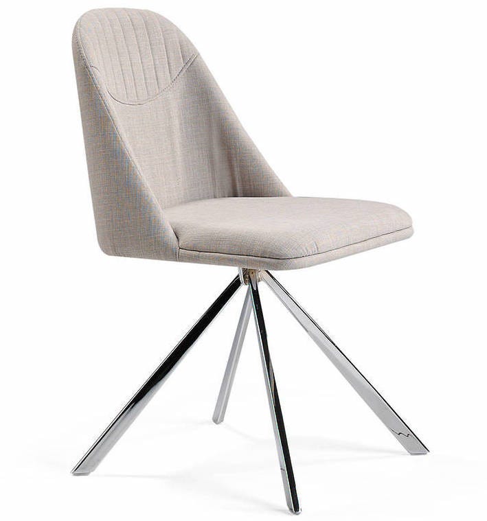 Chaise design simili cuir et pieds acier chromé Manoro-Couleur Aqua 61 ...