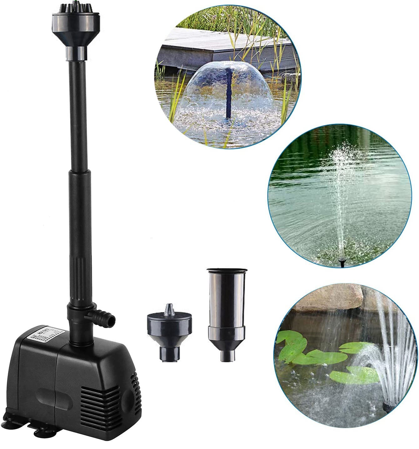 Pompe Fontaine Bassin Jardin YAOBLUESEA 1000L/H 22W - Pompe Étang Avec Tuyau Extensible