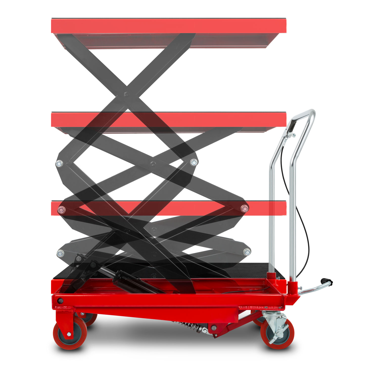 Carrello Elevatore Moderno Con Le Scatole Di Cartone Su Un Fondo Vago Del Magazzino D Image112560223