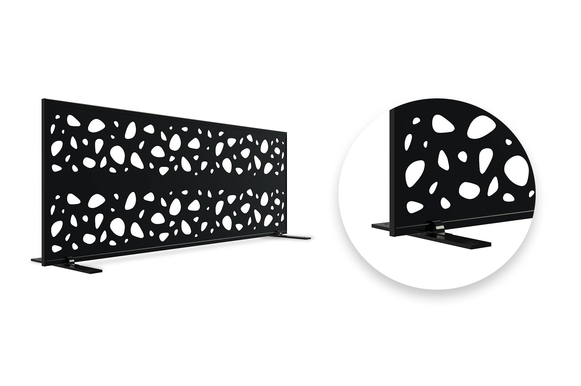 Lot de 3 panneaux décoratifs SUNNY Noir H.160cm motifs sur les côtés - 9