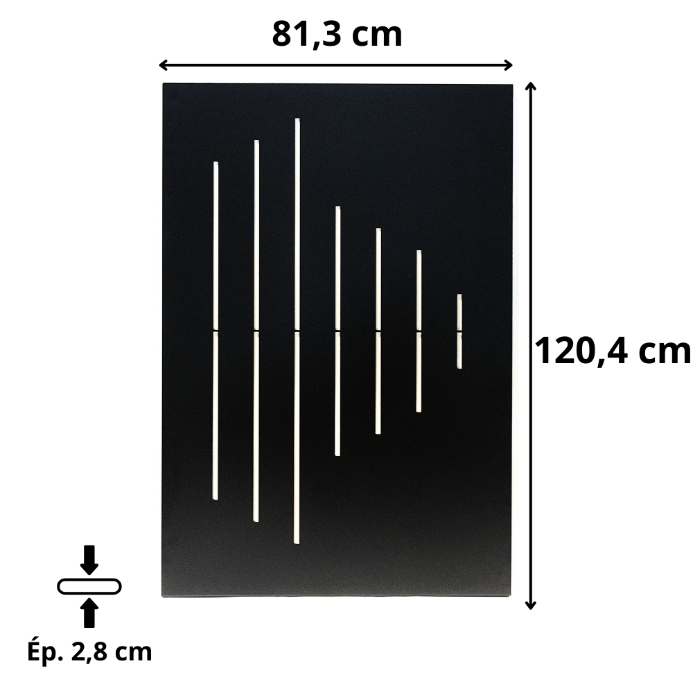 Plaque de protection murale verticale déco traits acier l.80 x H.120 cm Gavrel Edilinox - 3