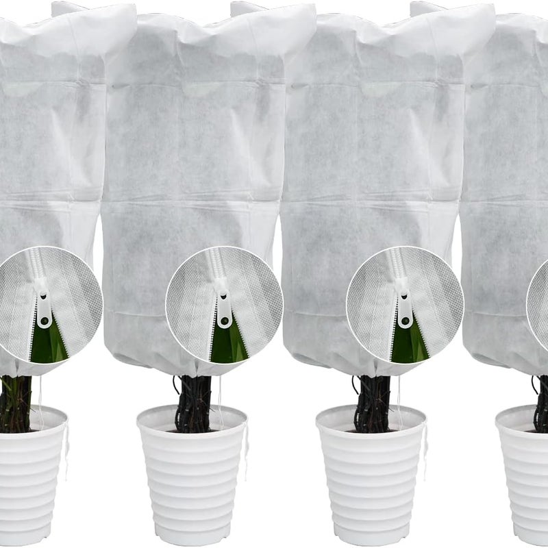 Roślinna ochrona przed mrozem, 120 x 180 cm, wykonana z materiału odpornego na zimno i ptaki, zestaw 4 sztuk, kolor biały.