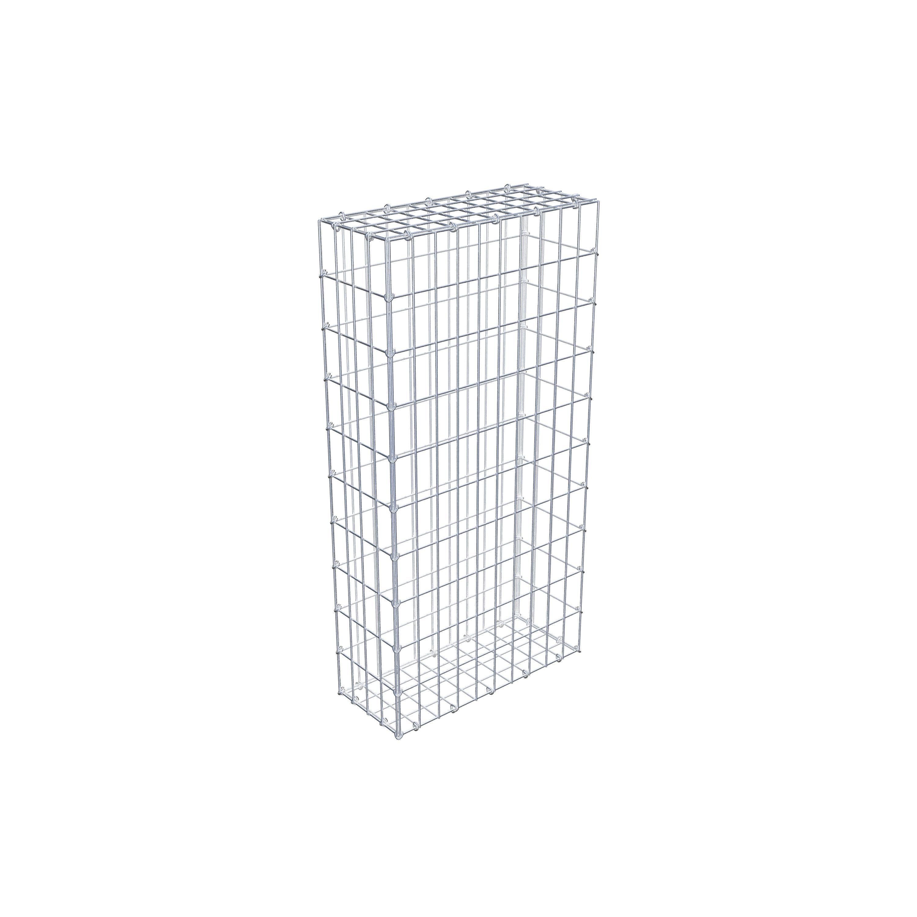 Gavión de acero galvanizado 100x20x50cm (LxAxP), malla 5 x 10cm, Anillo en C, jaula metálica para muro o jardín - 3