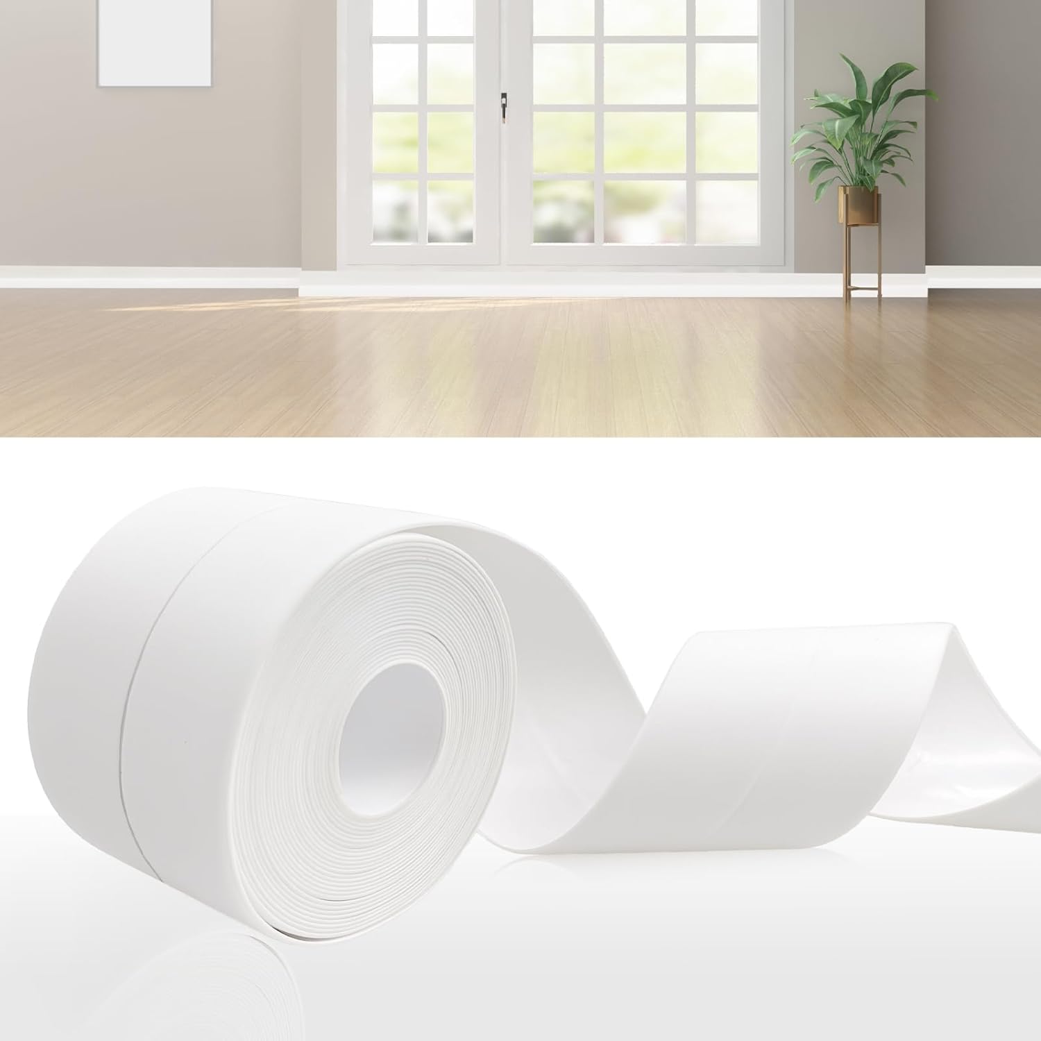 Plinthe Souple Autoadhésive, 80mm X 20mm X 6m Plinthe Adhesive