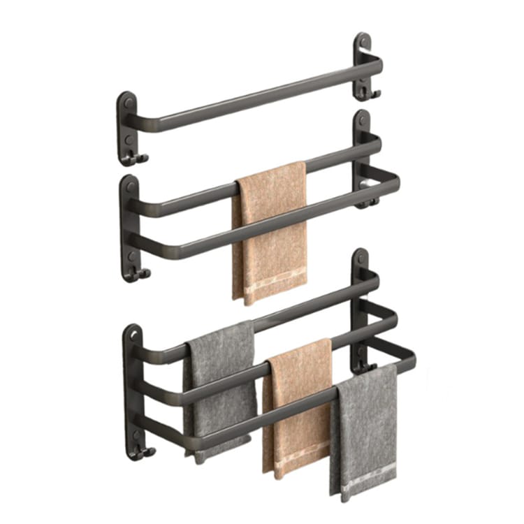 Support Mural pour Serviettes Blanc - Range-Serviettes Suspendu pour Salle de Bain, Sans Perçage - Organisation et Élégance Triple 50cm - 3