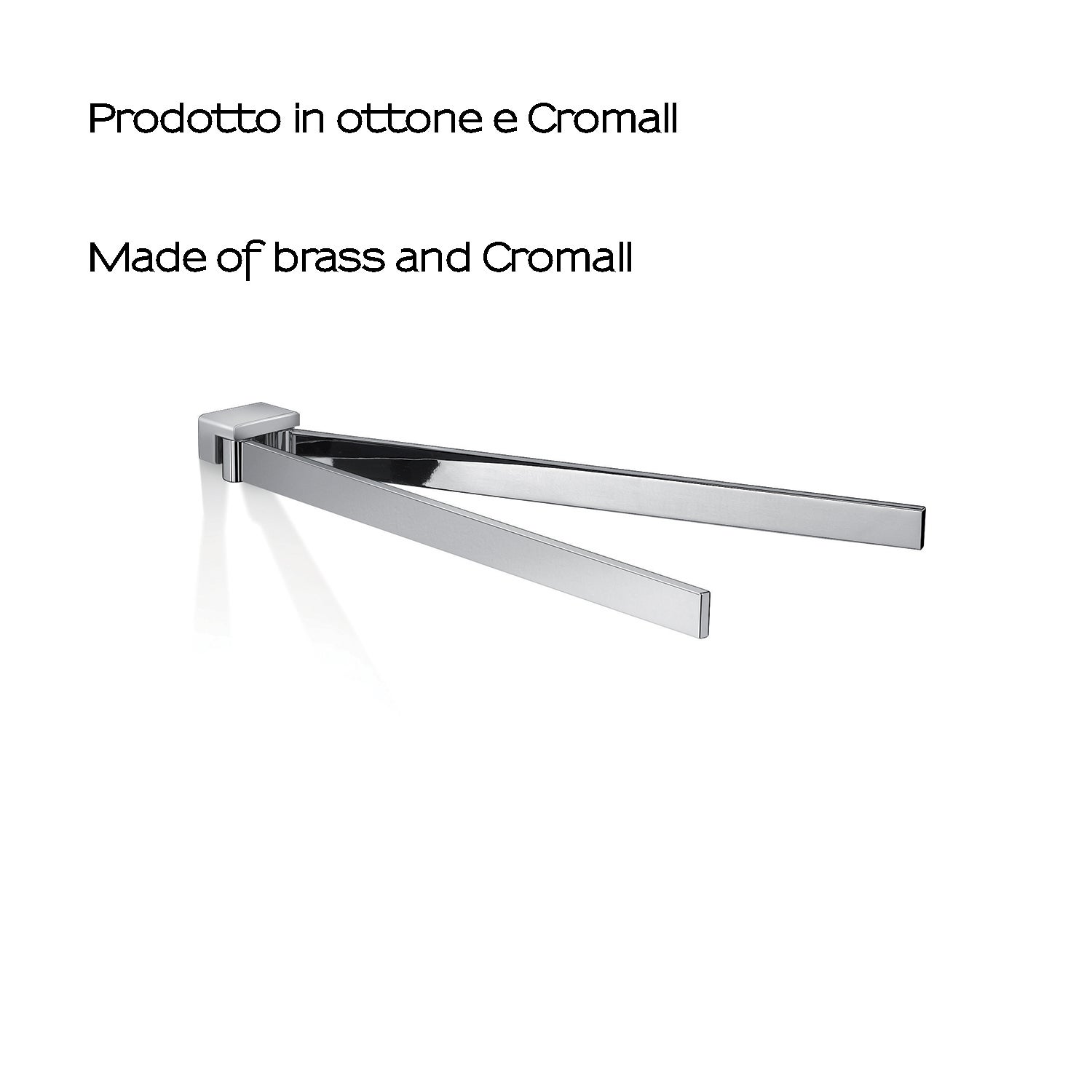 Porte-serviettes articulé en série Laiton et Cromall Gedy Lanzarote - Chrome - 3