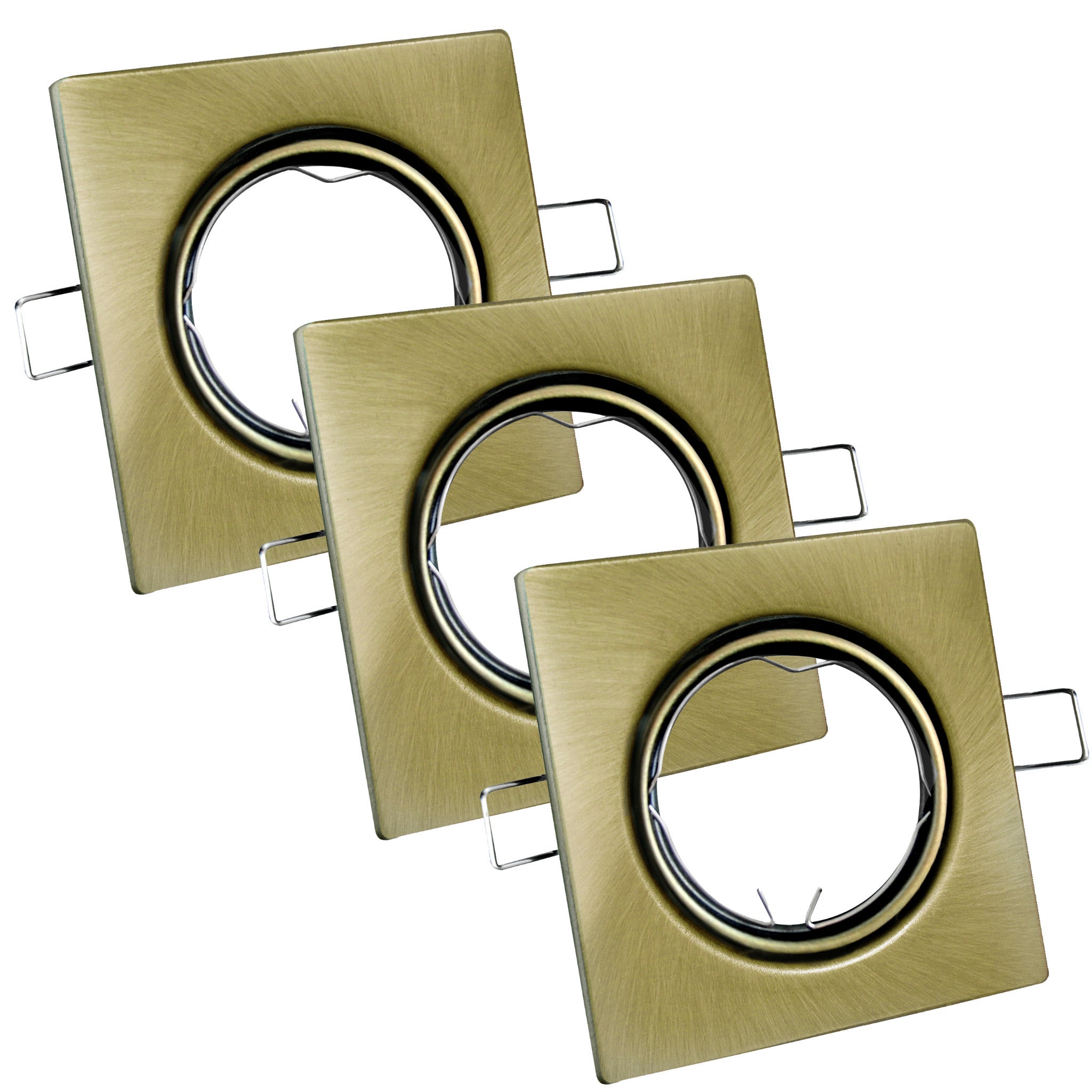 Oprawa sufitowa wpuszczana podtynkowa Opin złota patyna 3xMR16x8W kwadratowa ruchoma IP20 wym: 2,5 x 9 x 9 cm metal Polux