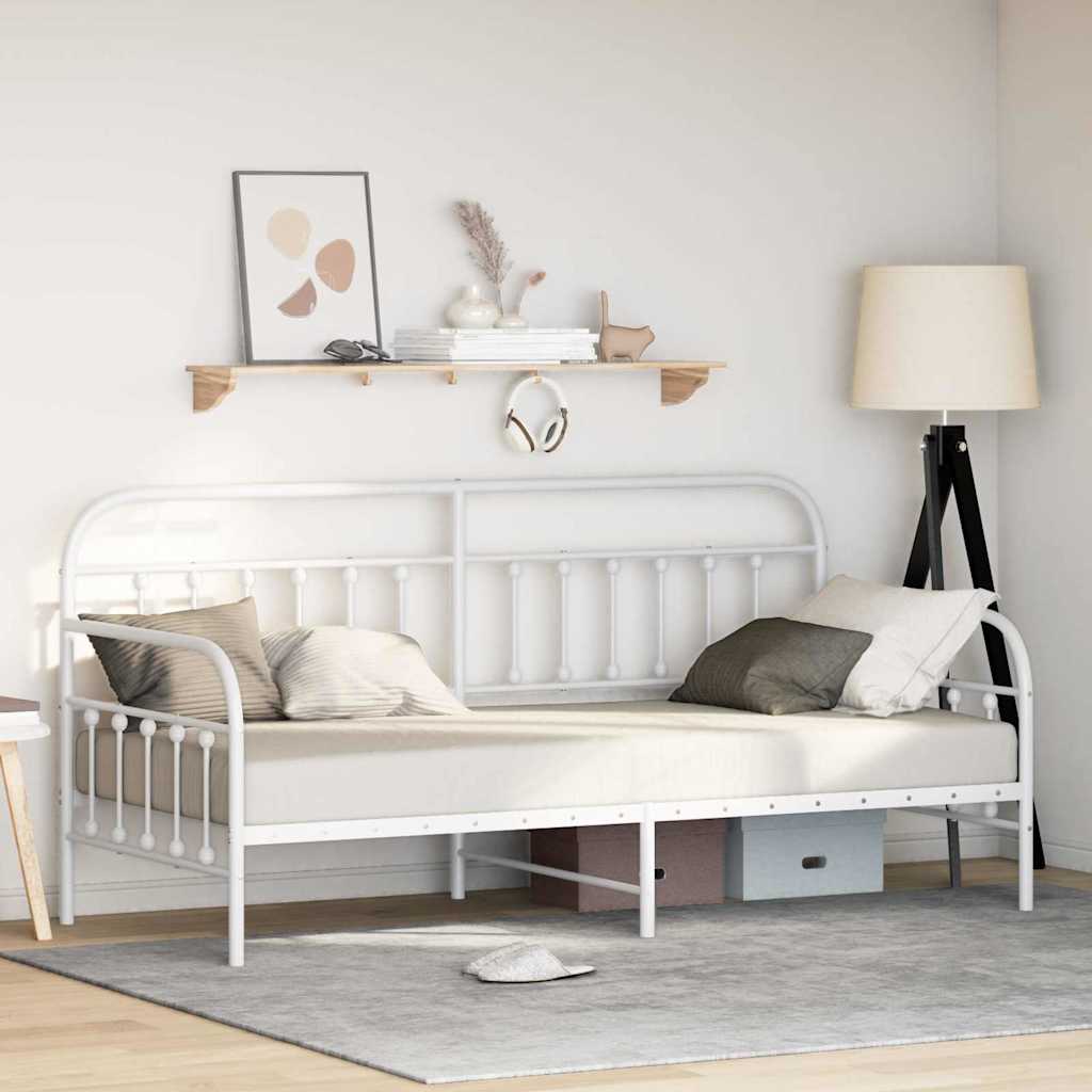 Rama łóżka dziennego Biały 90 x 200 cm Stal malowana proszkowo vidaXL