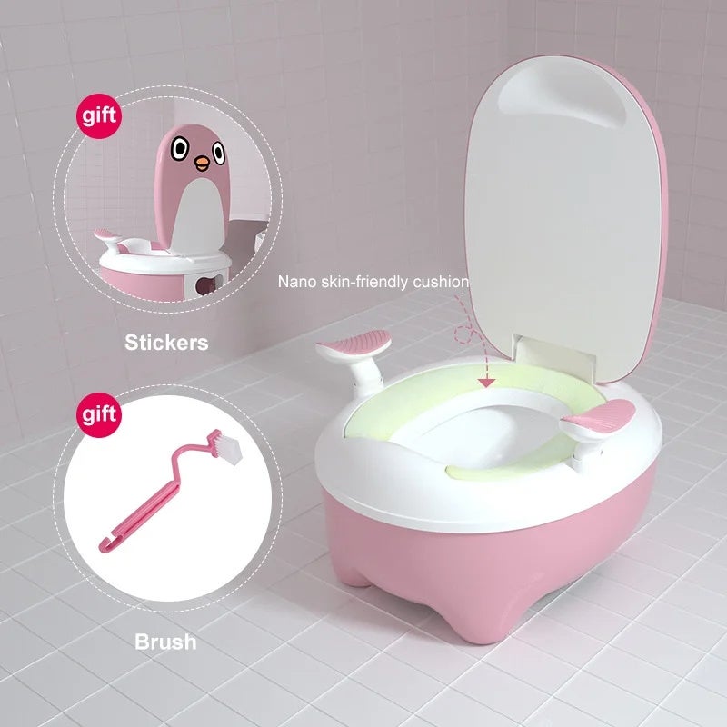 UISEBRT Sedile WC per bambini con scala, pieghevole, regolabile in altezza, antiscivolo, per bambini, ragazzi, ragazze (blu e viola
