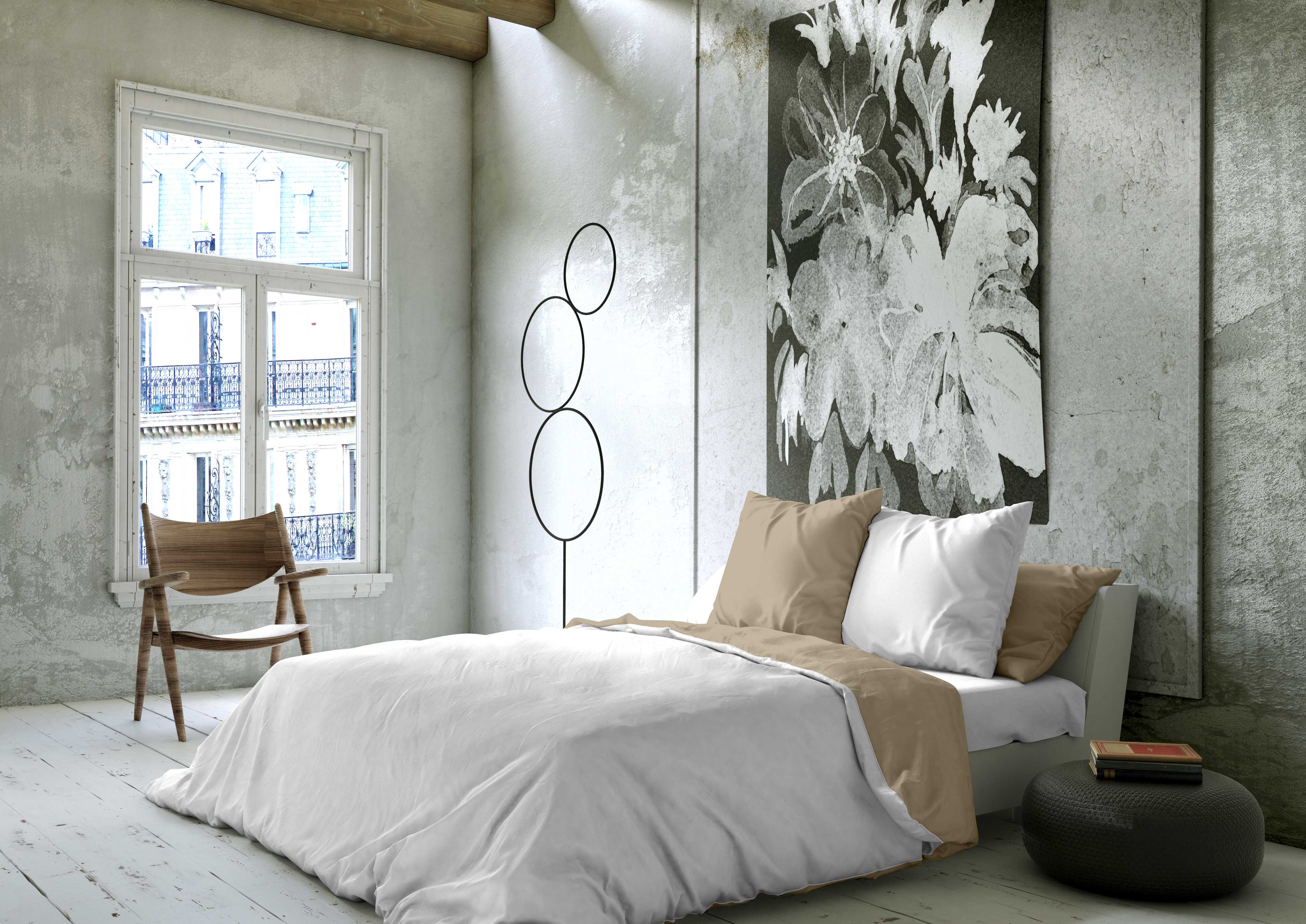 HOUSSE DE COUETTE RÉVERSIBLE EN LIN BICOLORE LIN P.15-1305 / BLANC 100% COTON LIT 180 - 9