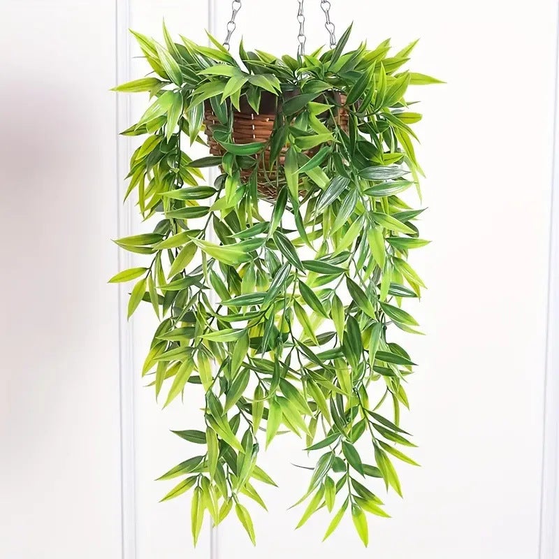 4 plantas colgantes artificiales de 79 cm, resistentes a los rayos UV, realistas, con hojas colgantes artificiales para el hogar y el exterior. - 4