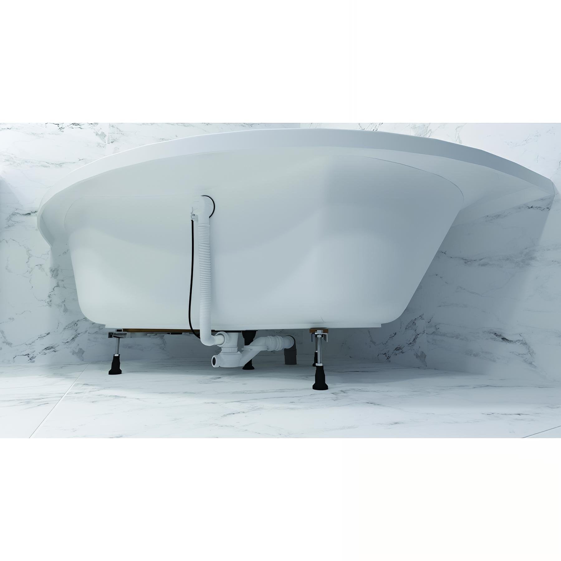 Bonde extra-plate Ø90 mm, FLUSH 44, h 60 mm, sans capot, coude orientable - 2