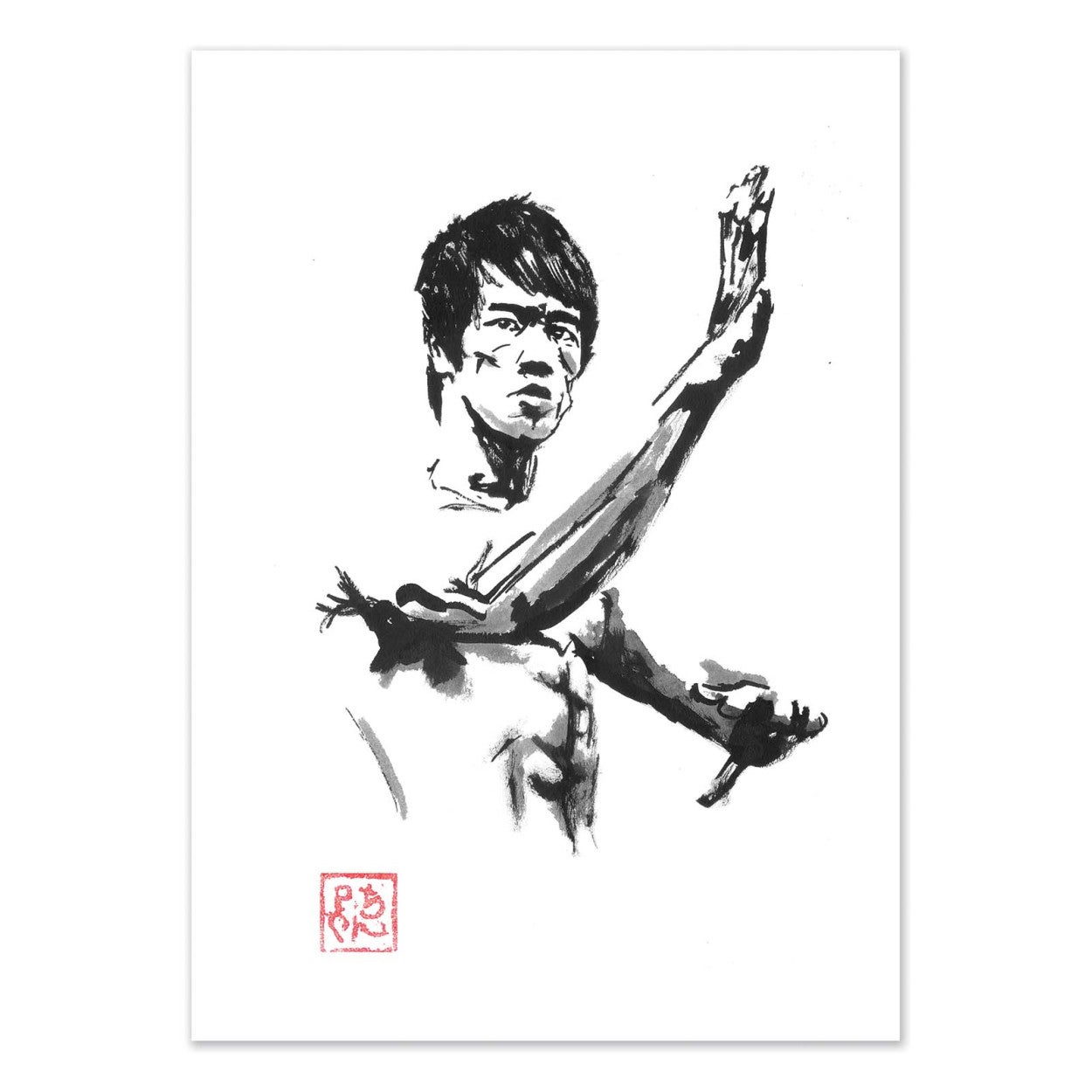 Art-poster - bruce lee - pechane sumie - 30 x 40 cm
