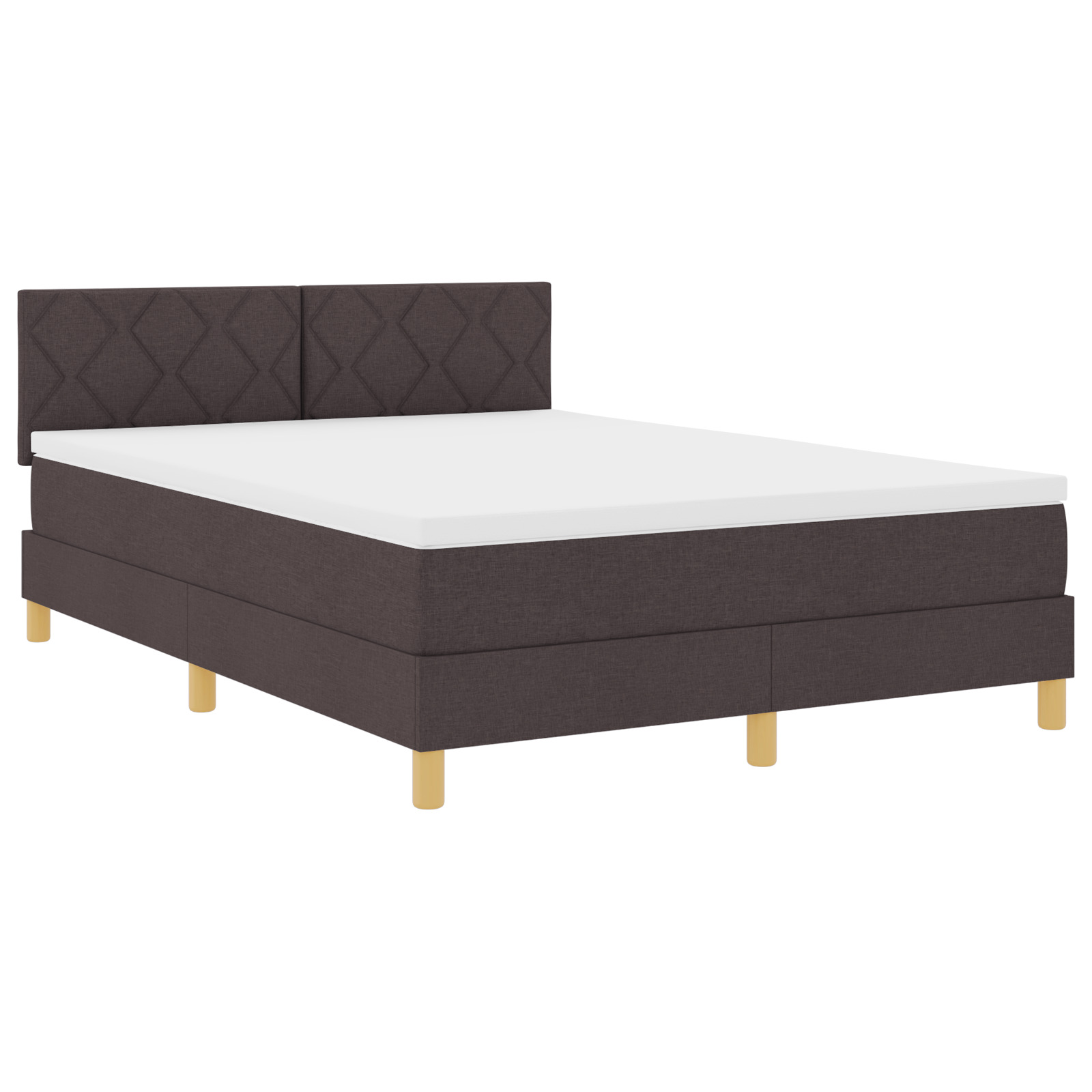 Telaio Letto 140x200 Cm VidaXL - Tessuto Marrone Scuro, Con Doghe In Compensato, Senza Materasso