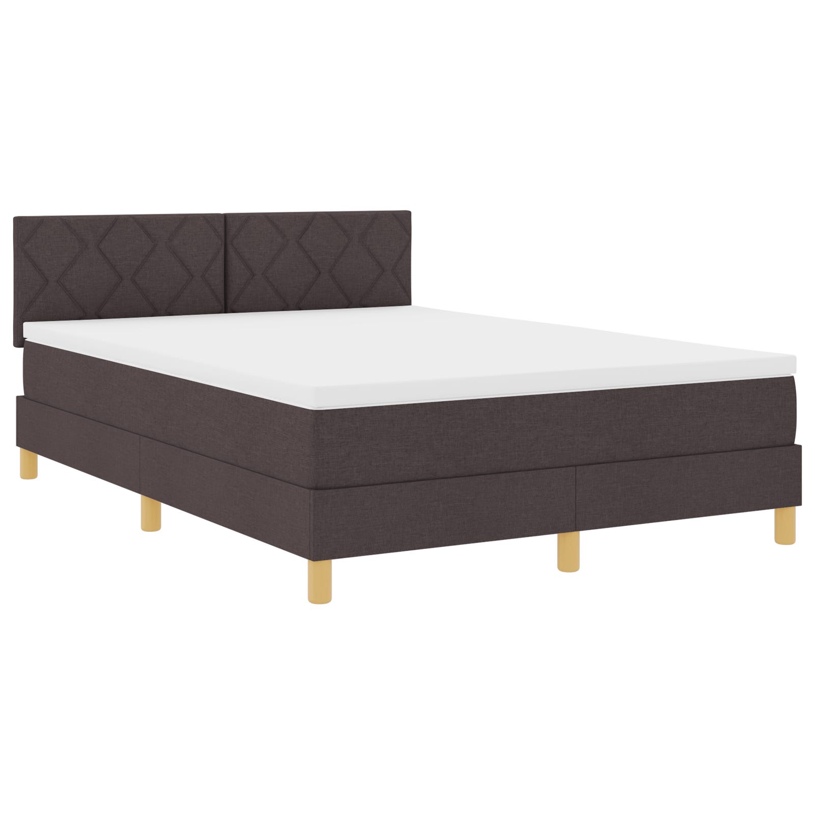 Telaio Letto 140x200 Cm VidaXL - Tessuto Marrone Scuro, Con Doghe In Compensato, Senza Materasso