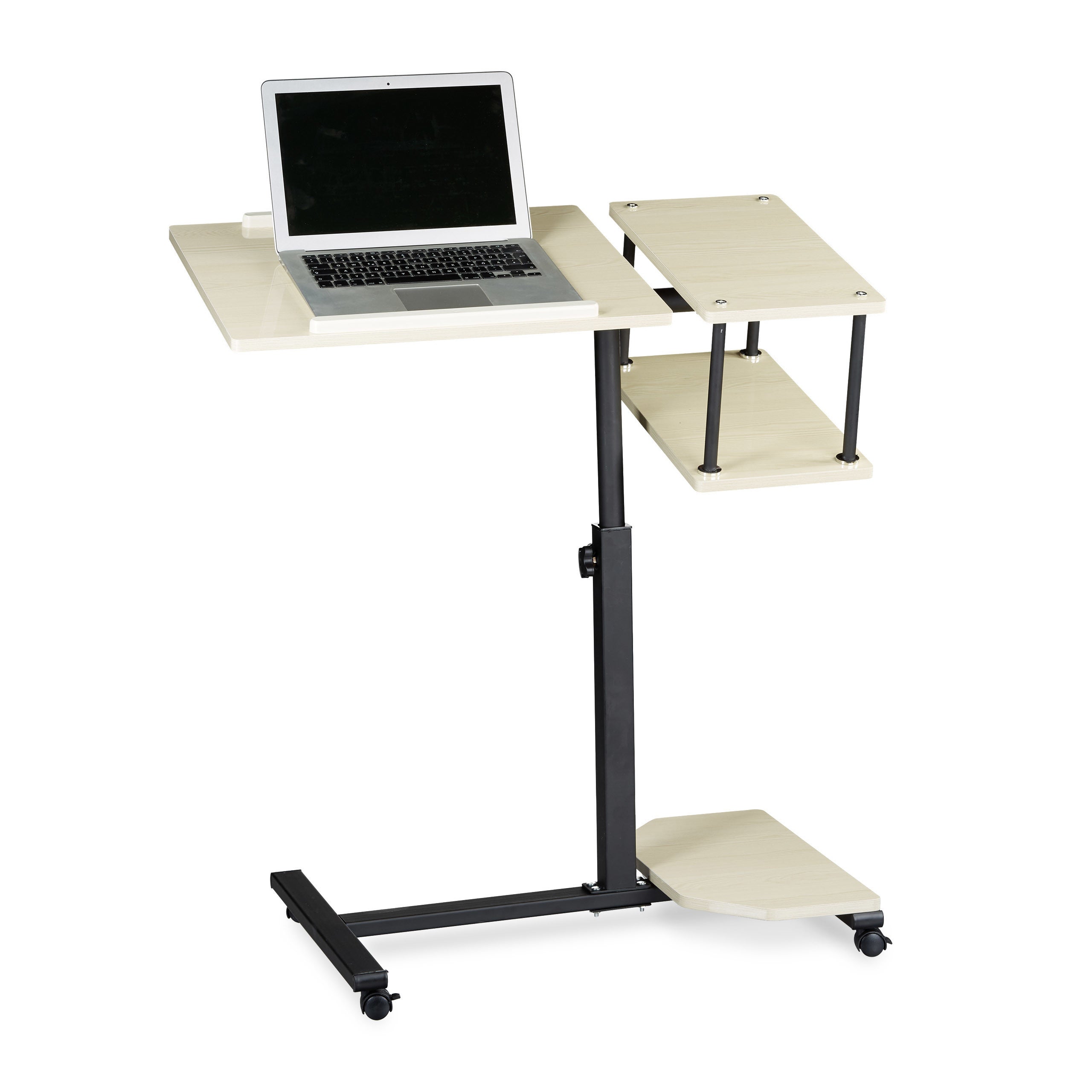 Relaxdays Table d'ordinateur Portable Pliable Noir Plateau de lit HxlxP