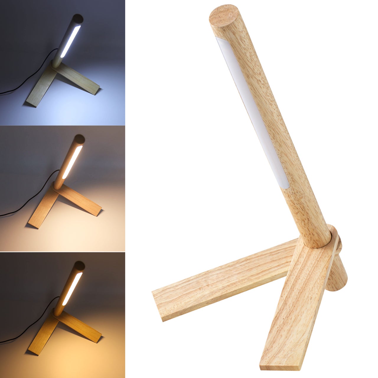 Lampada LED Ricaricabile USB Da Tavolo A Lunga Durata Con Base Tonda – Luce Regolabile (Dimmer - Foto 3