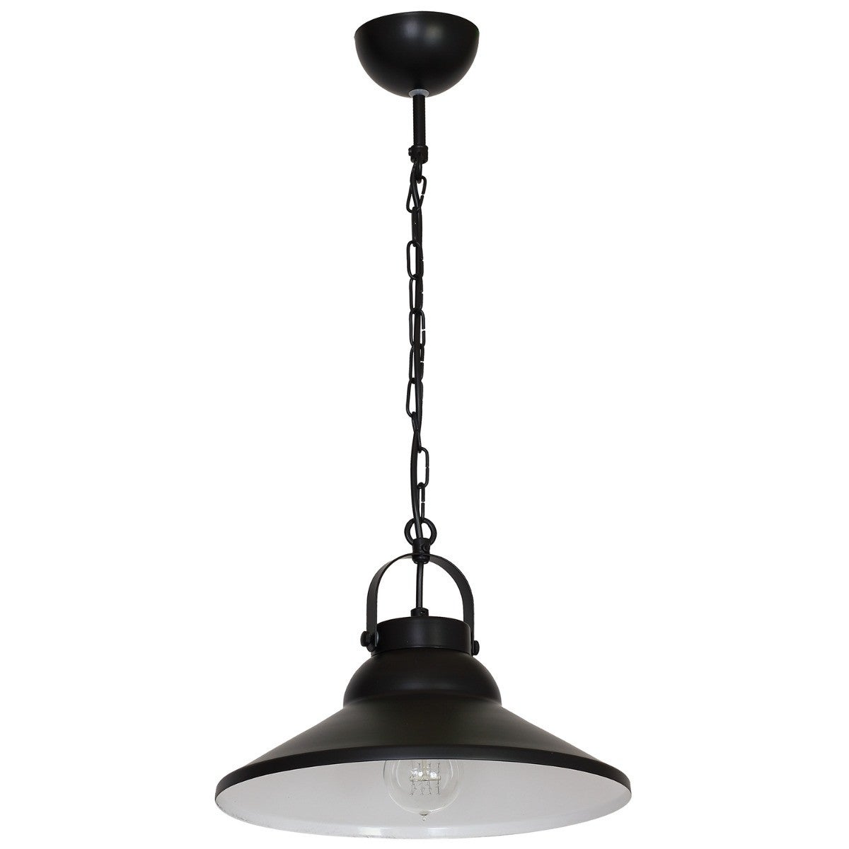 Lampa wisząca Iron czarny matowa-biała 1xE27x15W industrialna wym: 62 x 31 x 31 cm metal Luminex