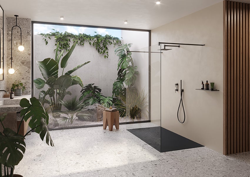 Receveur de douche HÜppe EasyFlat, Ecoulement du côté court