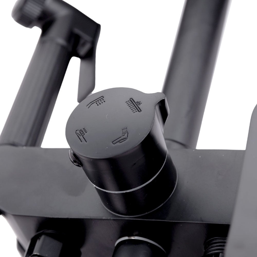 Ensemble de douche en laiton / zinc - Acier inoxydable - ABS, noir, eau chaude-froide, levier unique [QLI-FA-3002] - 3