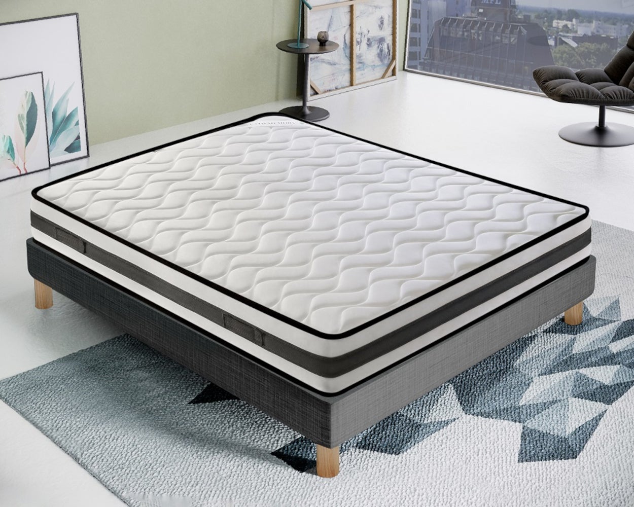 Materassiedoghe - colchón 150x200 waterfoam - 20 cm de alto - ortopédico - lado verano/invierno - 13 comfort zones - alta transpirabilidad