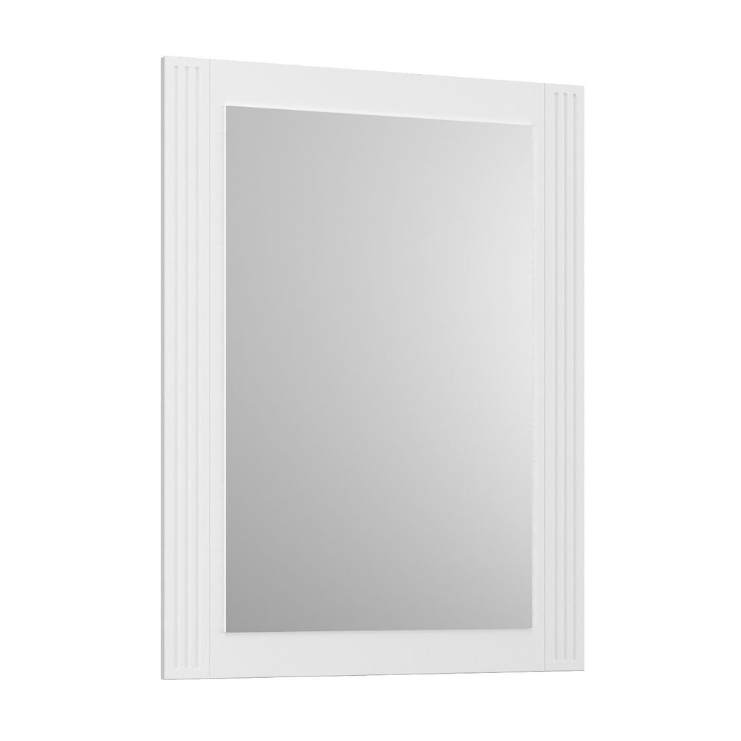 Lustro łazienkowe OXFORD 60x80 cm stara białe półmat w drewn